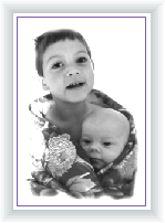 Picture: Alexander & Nicholas wrapped in blanket (click to view more photographs)
